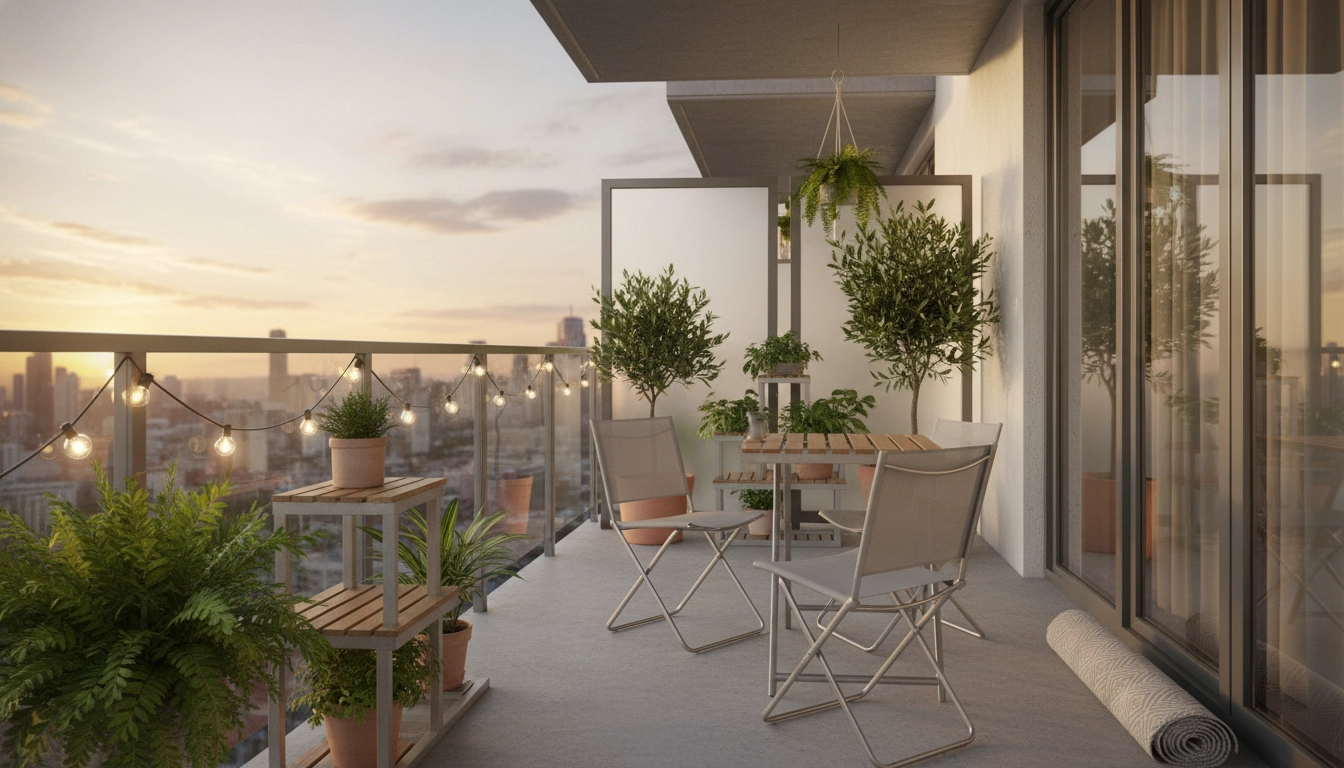 Aménager un petit balcon avec du mobilier pliable et modulable : nos meilleures astuces en image.