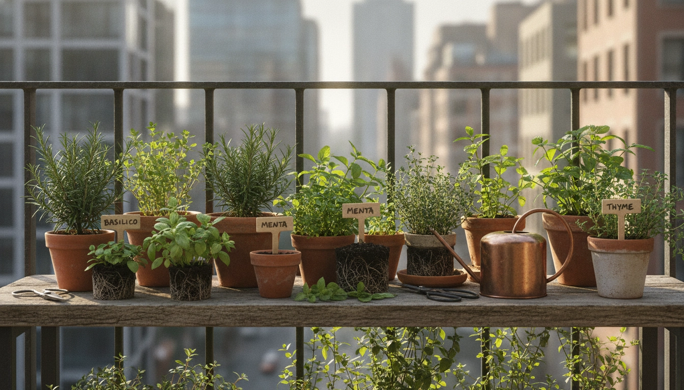 Aménagement réussi pour le bouturage plantes aromatiques méditerranéennes sur balcon