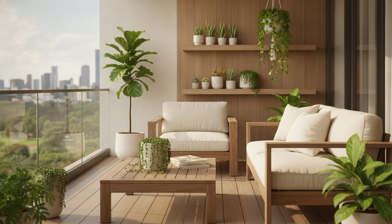Exemple de désencombrer balcon trop chargé astuces pour un résultat épuré.