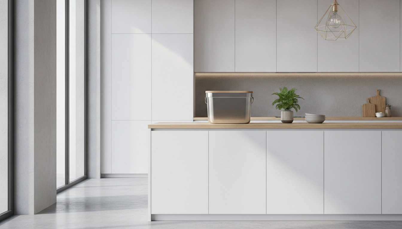 Visualisation de combien de temps dure la fermentation bokashi appartement dans une cuisine moderne.