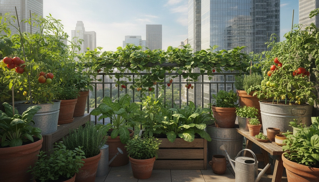 Des plants vigoureux installés sur un balcon après avoir suivi les étapes semis intérieur réussi avant mise au balcon.