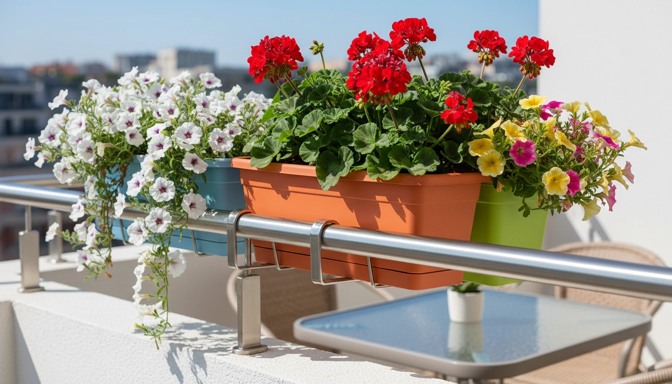 Pinces en acier inoxydable pour fixer des jardinières suspendues sur un balcon sans percer le mur