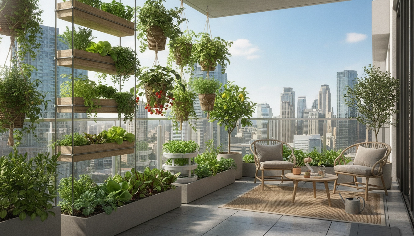 Une culture réussie de petits légumes jardinières suspendues balcon appartement