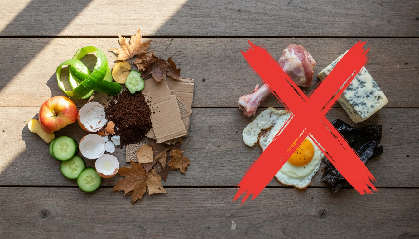 Les matières à éviter au composteur pour ne pas avoir d'odeurs séparées des déchets compostables acceptables