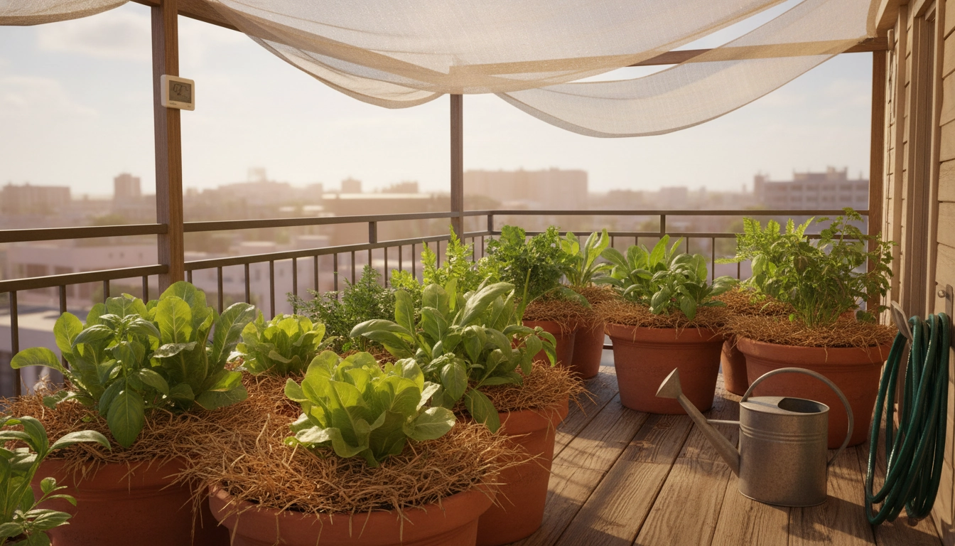 Ombrage et paillage pour protéger potager balcon de la canicule et de la chaleur excessive
