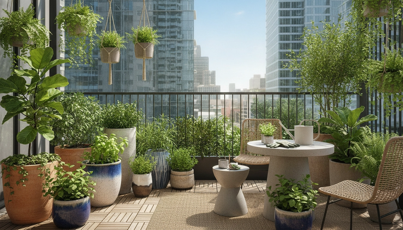 Conseils sur quelle eau utiliser pour arroser plantes balcon sur une terrasse urbaine.