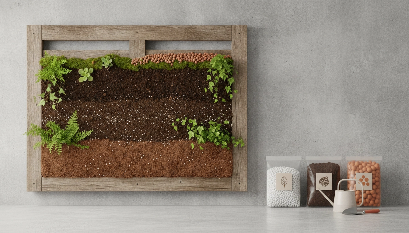 Un jardinier préparant le substrat idéal pour remplir palette jardin vertical dans une cour ensoleillée.